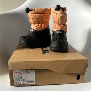 Reima Kids' Orange and Black Winter Boots